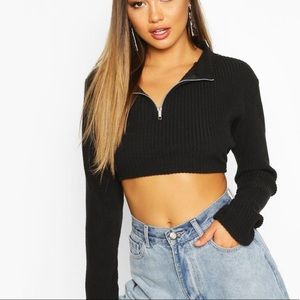 BooHoo Long Sleeve Crop Top